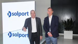 El delegat especial de lEstat al CZFB, Pere Navarro, i el CEO i fundador de Solport, Santiago Gómez