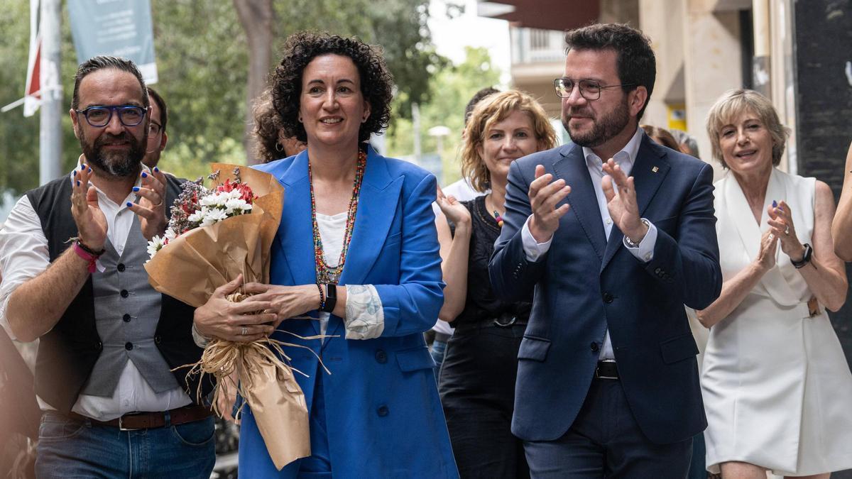 Marta Rovira dirigiéndose a la sede de ERC en Barcelona tras su regreso de Suiza