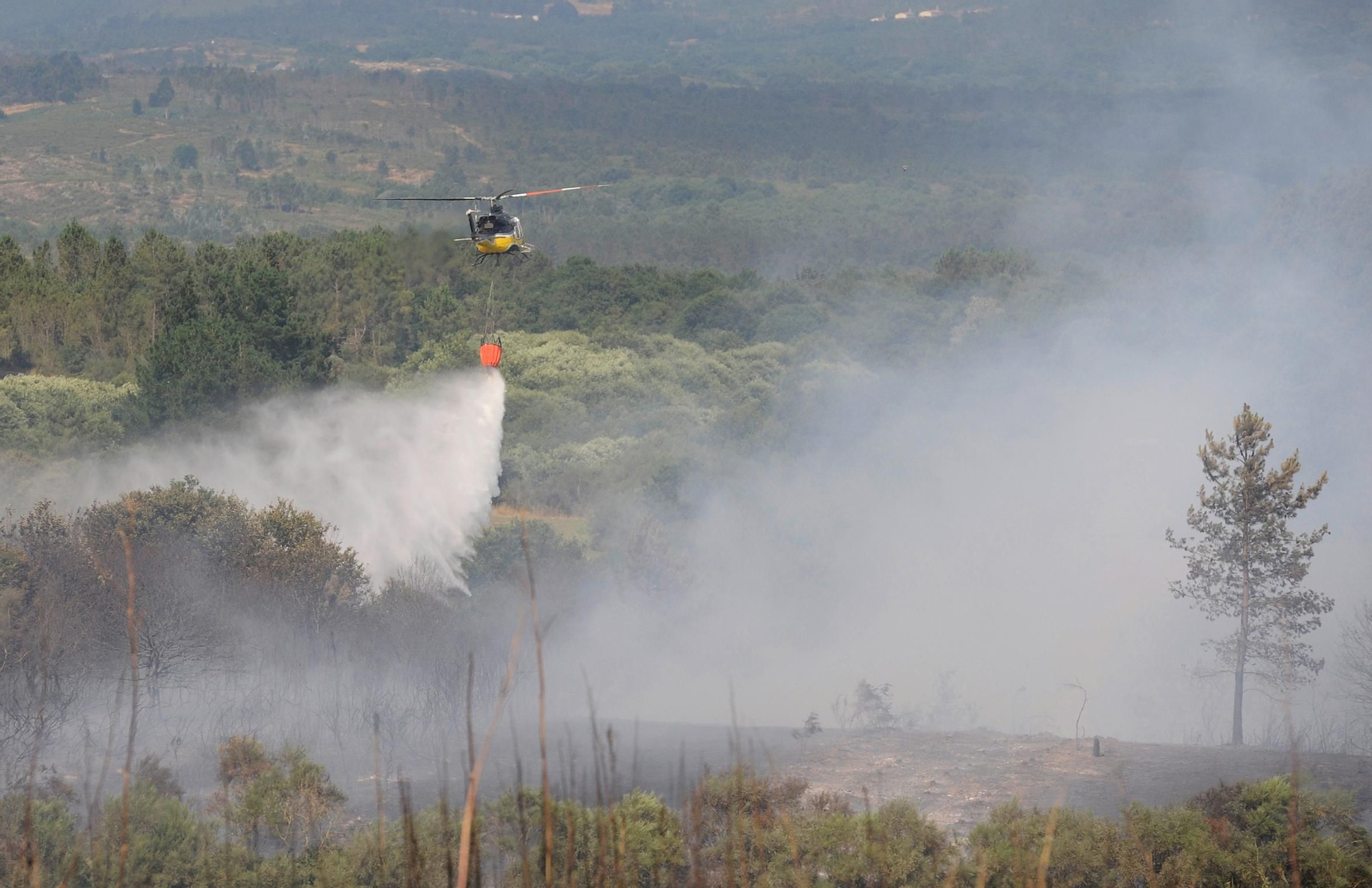 Una chispa provoca un incendio forestal en Lalín