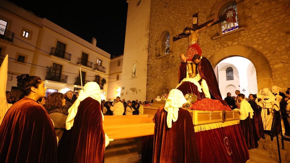 Imagen de archivo de una procesión de Semana Santa en Ibiza.