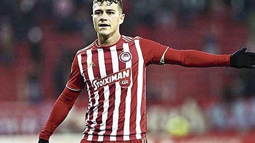 Leonardo Koutris, en un partido con Olympiakos.