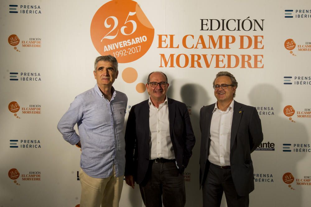 Gala 25 Aniversario Levante-EMV Edición Camp de Morvedre. Concejales de Compromís en Sagunt; Enric Ariño, Pepe Gil y José Manuel Tarazona