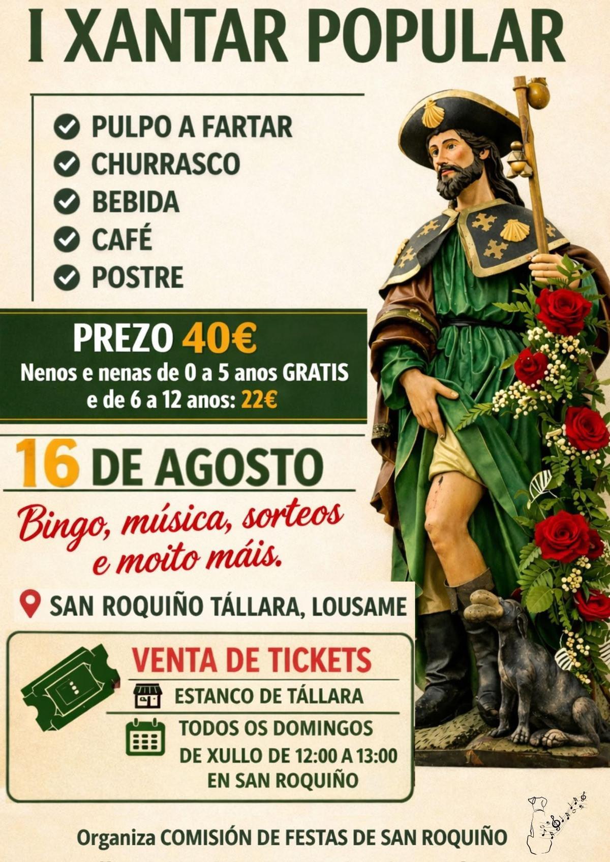 Programación Xantar Popular San Roquiño.