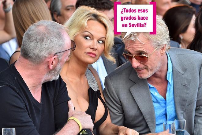 Pamela Anderson con cara de asustada