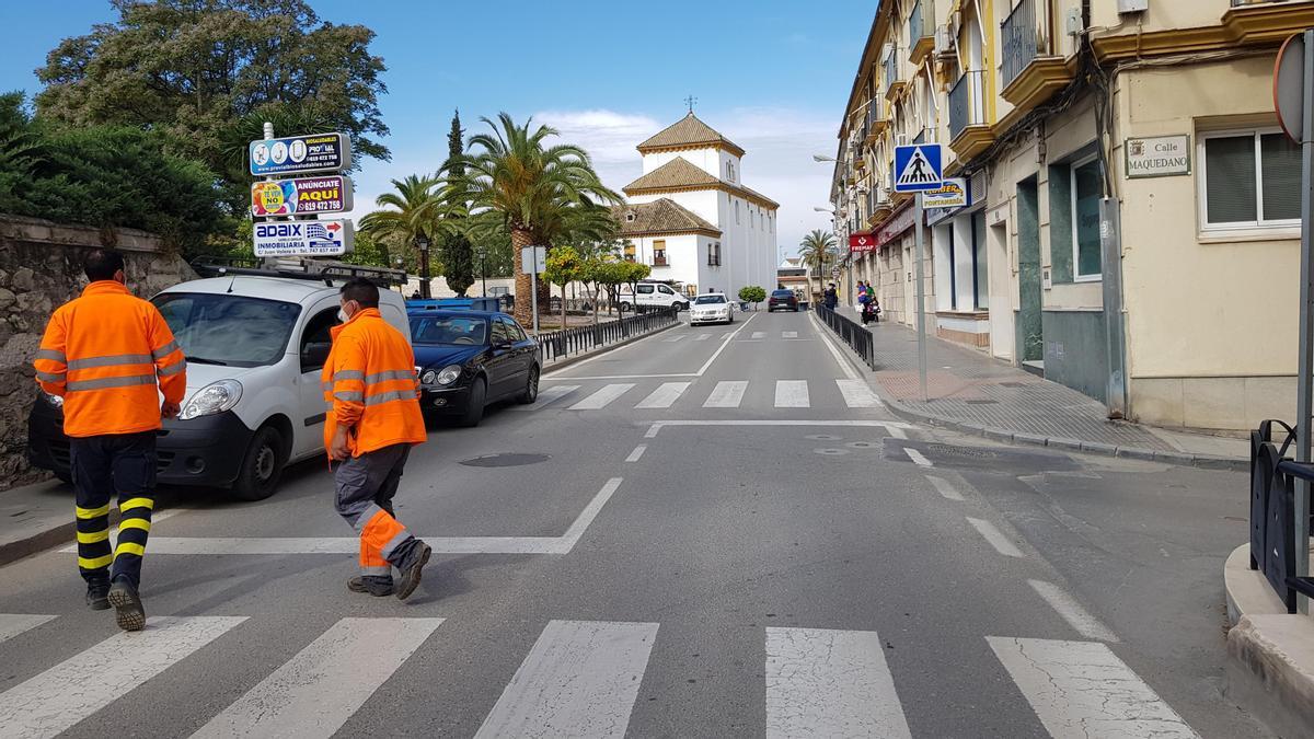 Zona del cruce con la carretera al santuario de Aras en Lucena.