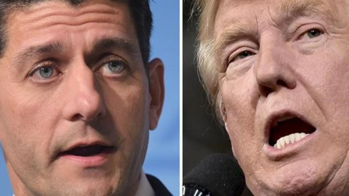 Combinación de fotos de Trump (derecha) y Paul Ryan, presidente de la Cámara de Representantes.