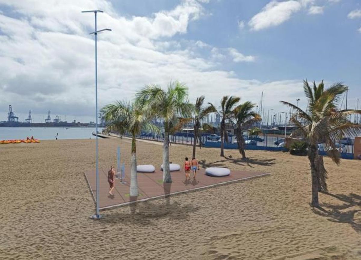 Imagen modelo de cómo quedará la playa de Las Alcaravaneras tras la reforma.