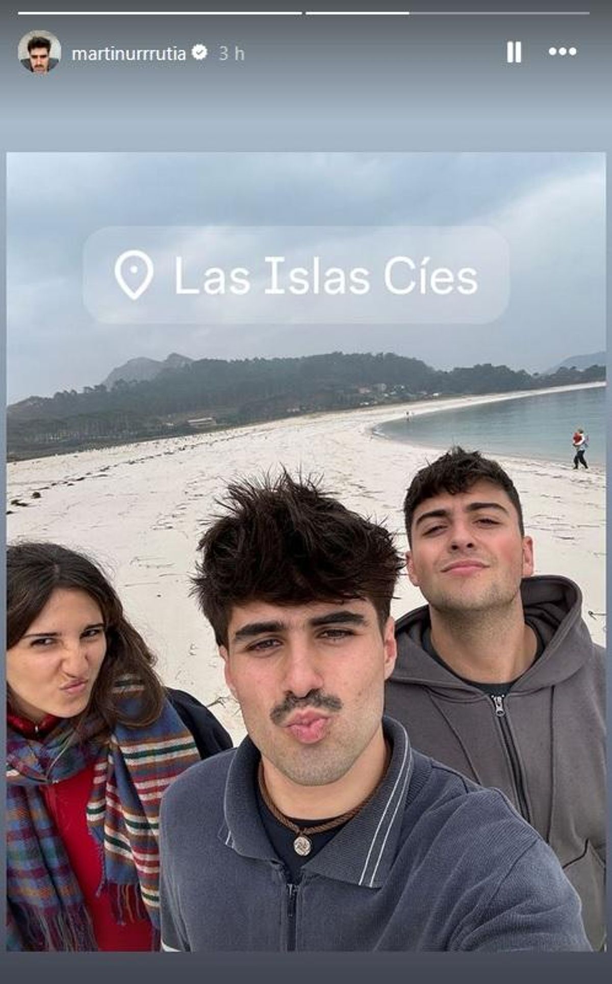 La 'storie' de Martín Urrutia desde las Cíes.