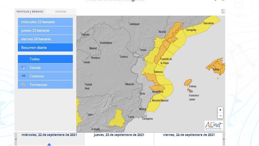 Alerta naranja en el litoral de Castellón por gota fría