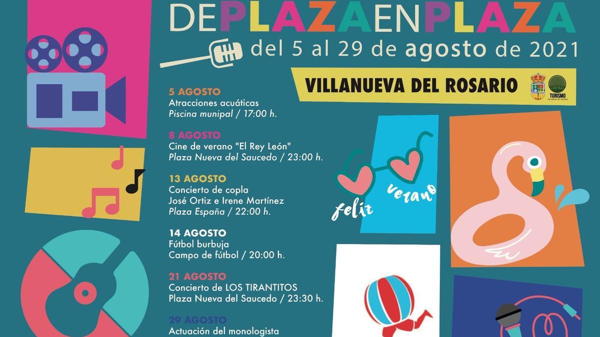 Cartel de Festival “De plaza en plaza” en Villanueva del Rosario