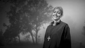 Maria del Mar Albajar, abadesa de Montserrat, en el monasterio de monjas benedictinas de Sant Benet de Montserrat