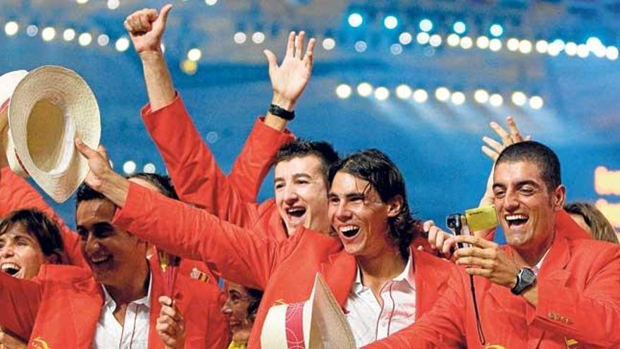 Nadal, en la ceremonia de inauguración de los Juegos de Pekín, en 2008.