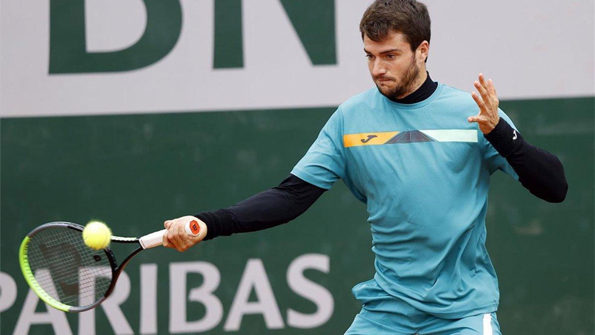 Pedro Martínez, durante su partido de Roland Garros