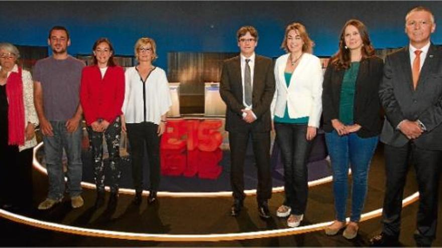 Roca, Salellas, Paneque, Pascual, Puigdemont, Veray, Pascual i Castel, al debat de TV3.