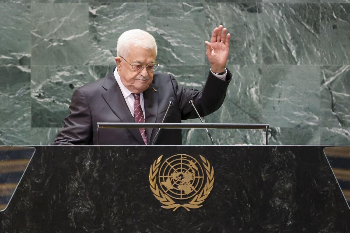 El presidente de Palestina, Mahmud Abás, ante la Asamblea General de la ONU.