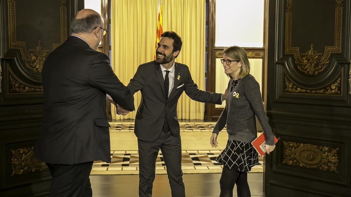 Roger Torrent, Elsa Artadi y Eduard Pujol