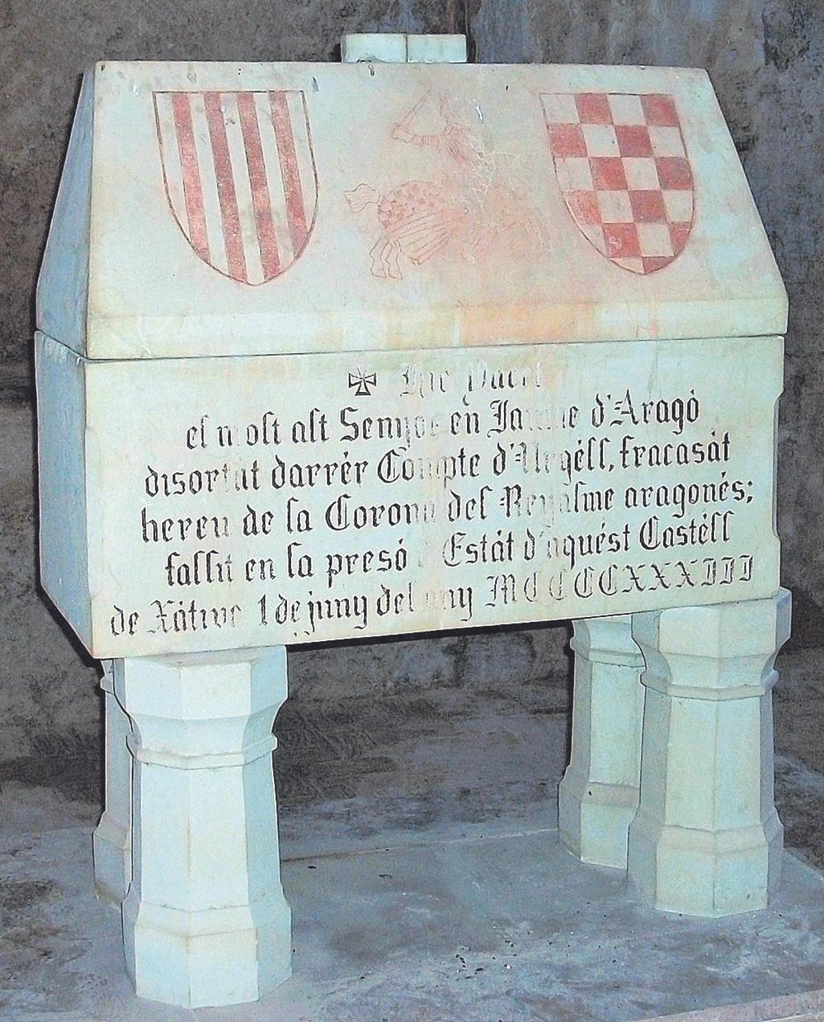 Sepulcro de Jaime II de Urgel en el casillo de Játiva