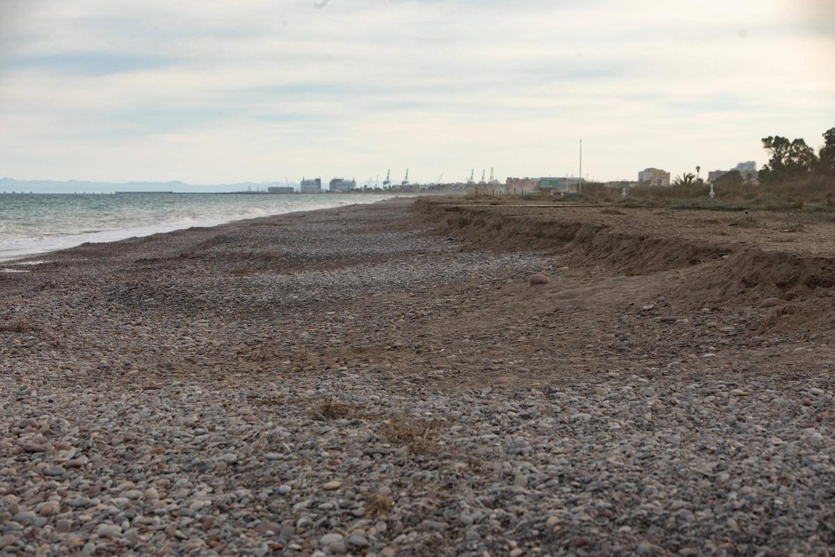 Vista de la playa de la Malvarrosa de Sagunt este mes.