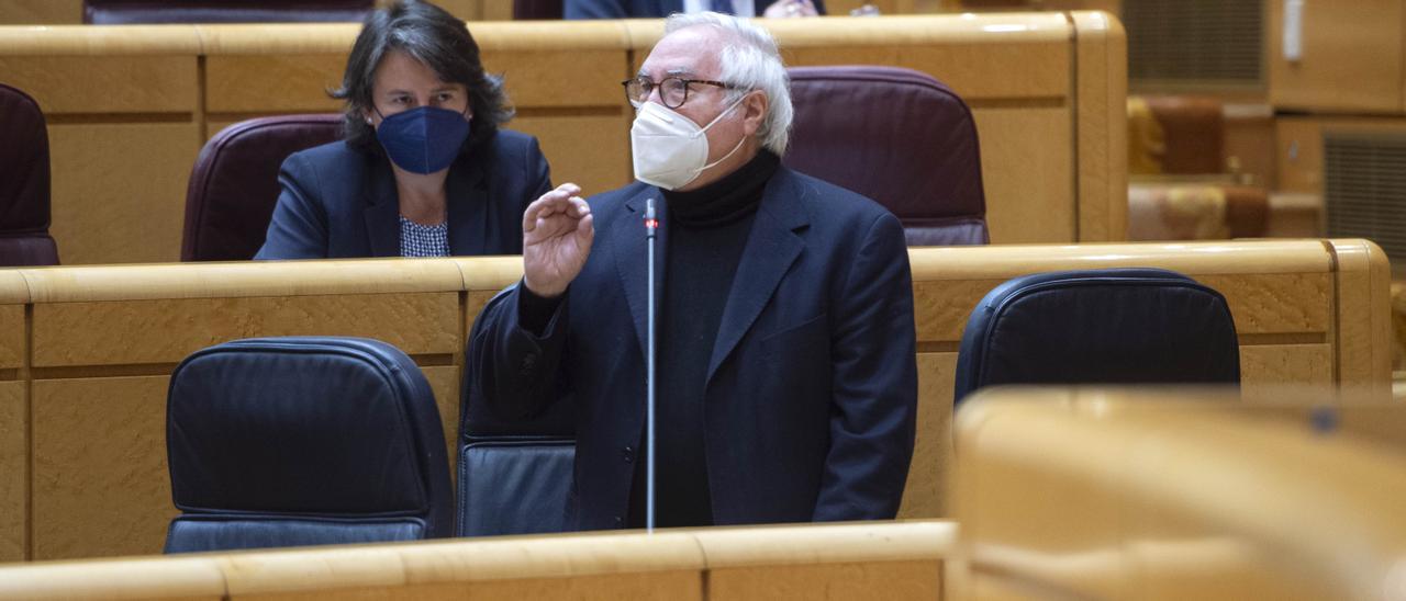 Archivo - El ministro de Universidades, Manuel Castells, durante una sesión de control al Gobierno en el Senado.