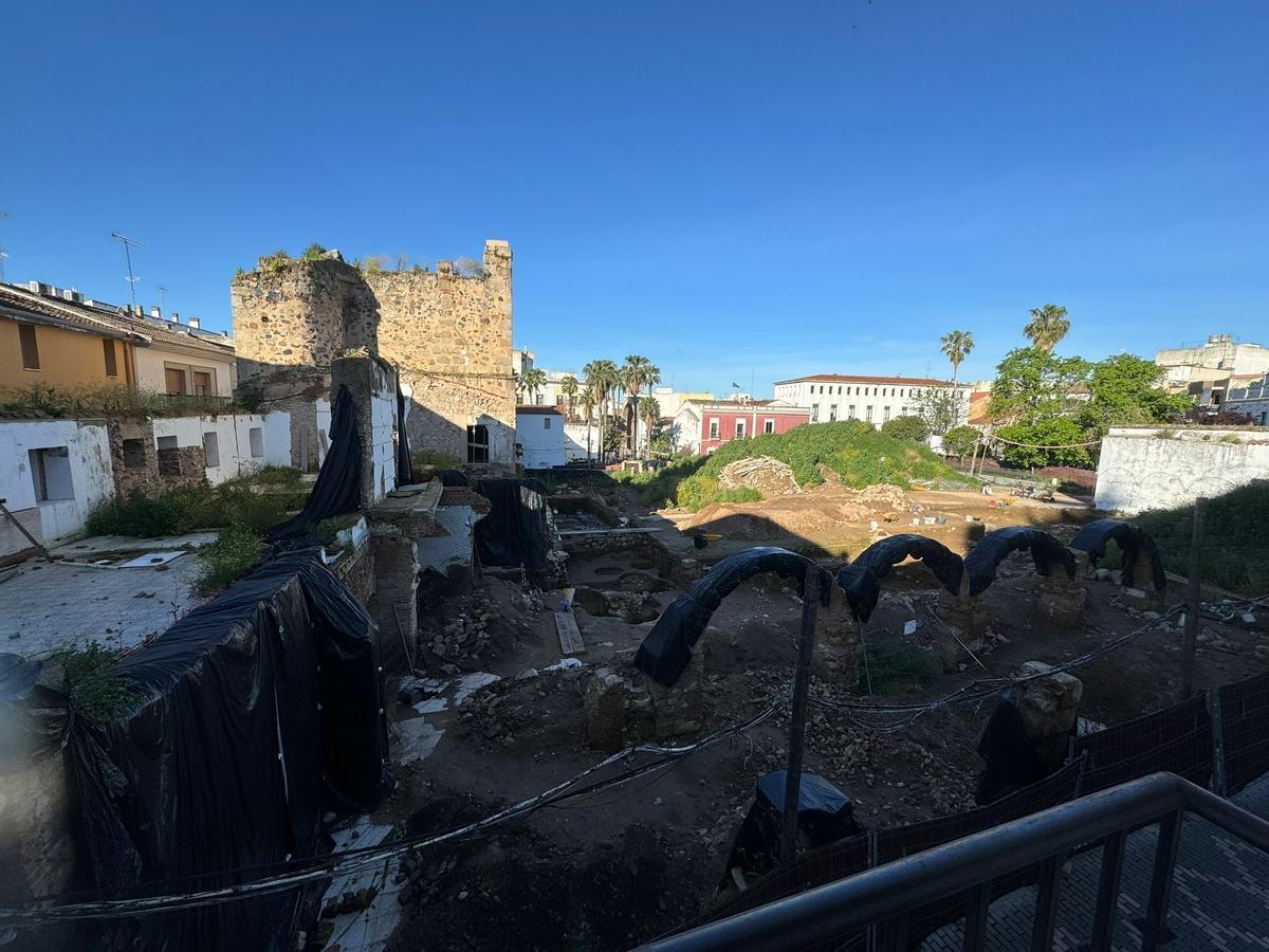 Estado de las obras en el antiguo convento, durante su transformación en un nuevo espacio público.