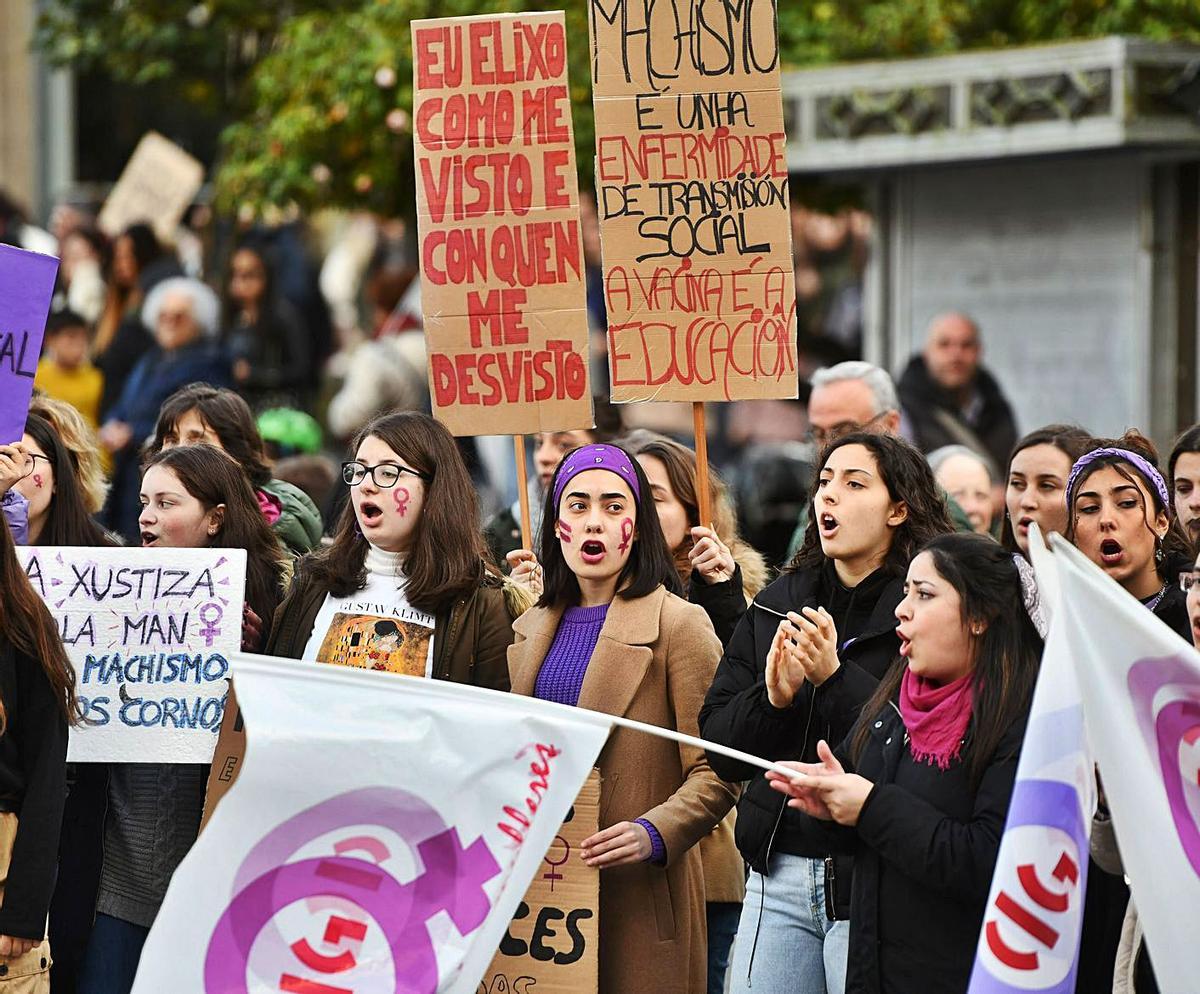 Manifestación del 8 de marzo en Pontevedra en 2019. |   // GUSTAVO SANTOS