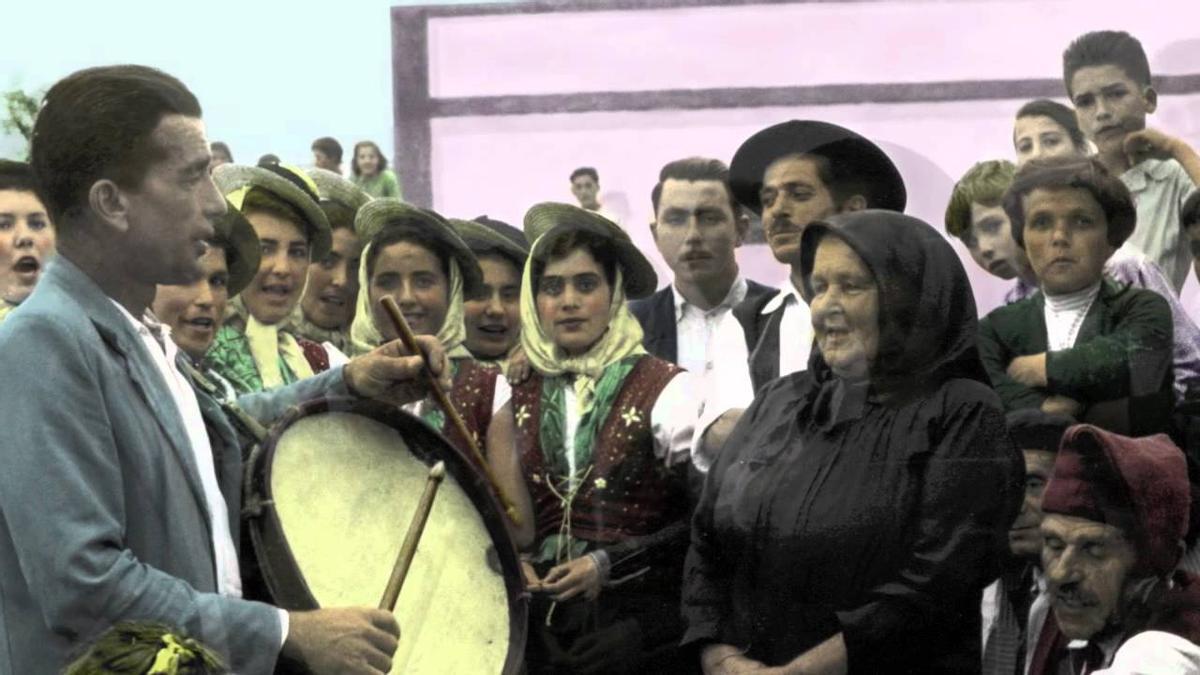 La cantadora herreña Valentina Hernández, más conocida como Valentina la de Sabinosa, durante una actuación folclórica