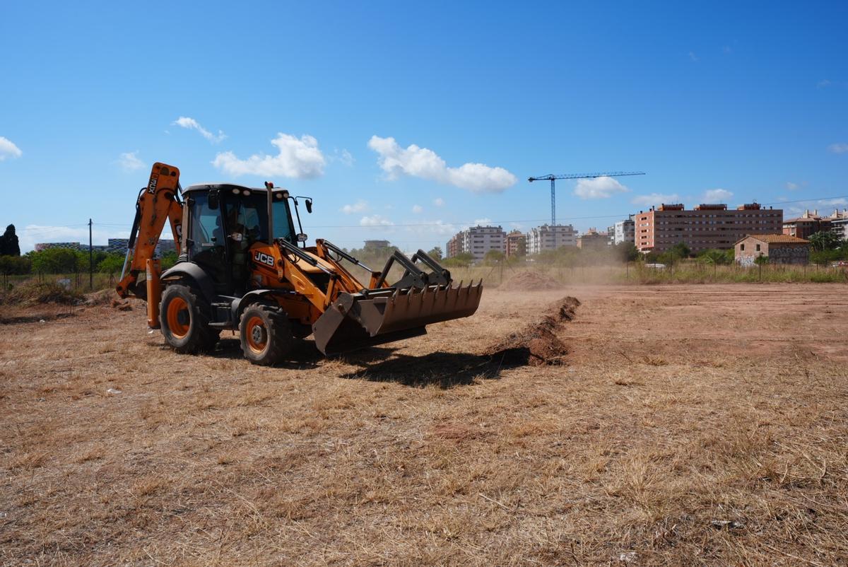 Otro momento de las obras.