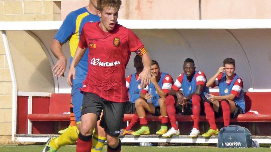 El jugador del Mallorca B Carlos Cristeto en el transcurso de un partido de esta temporada.