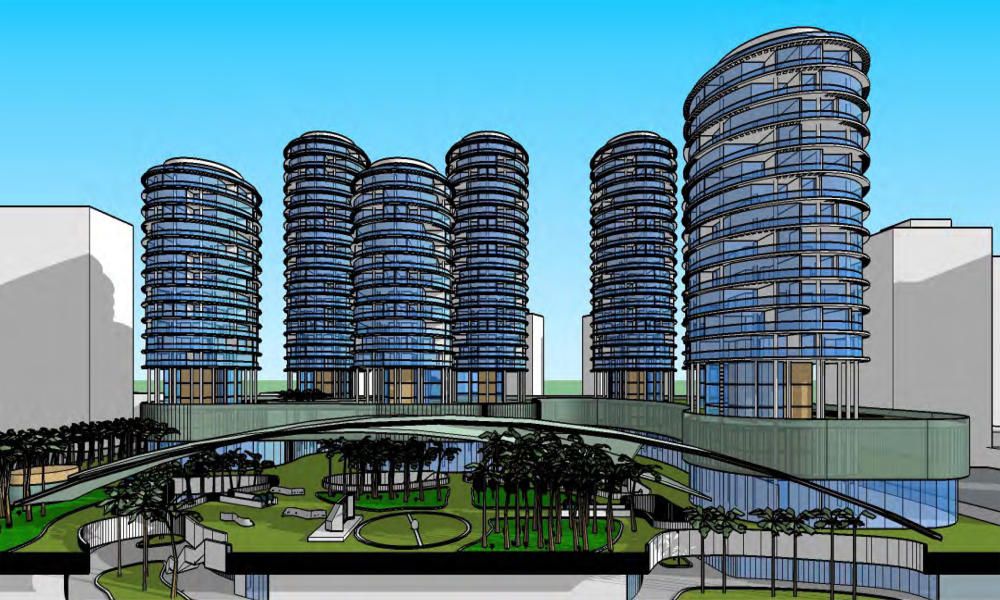 Así es el proyecto de siete torres de viviendas en la parcela de Mestalla