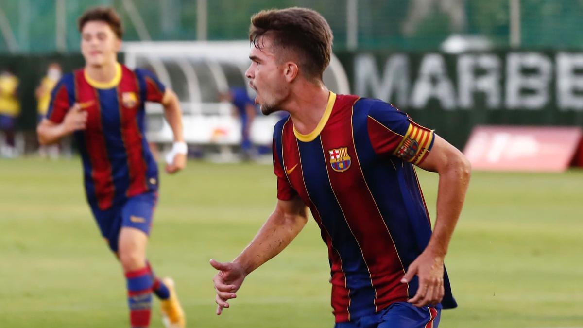 Álex Rico celebra su gol contra el Málaga
