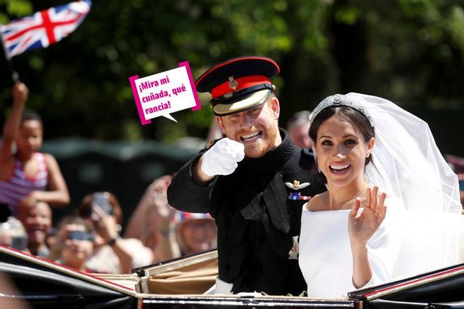 El príncipe Harry y Meghan Markle sobre Kate Middleton en su boda