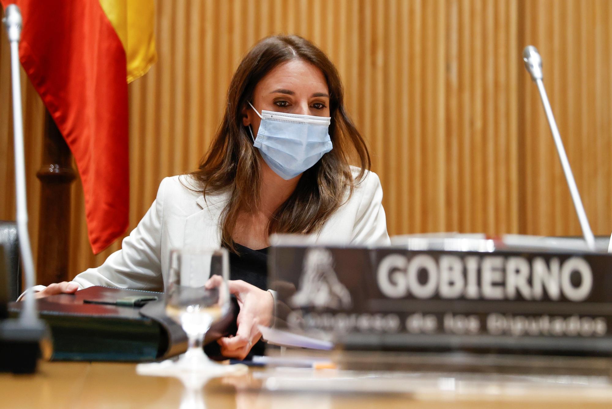 La ministra de Igualdad, Irene Montero, durante su última comparecencia ante la Comisión de Igualdad del Congreso de los Diputados.