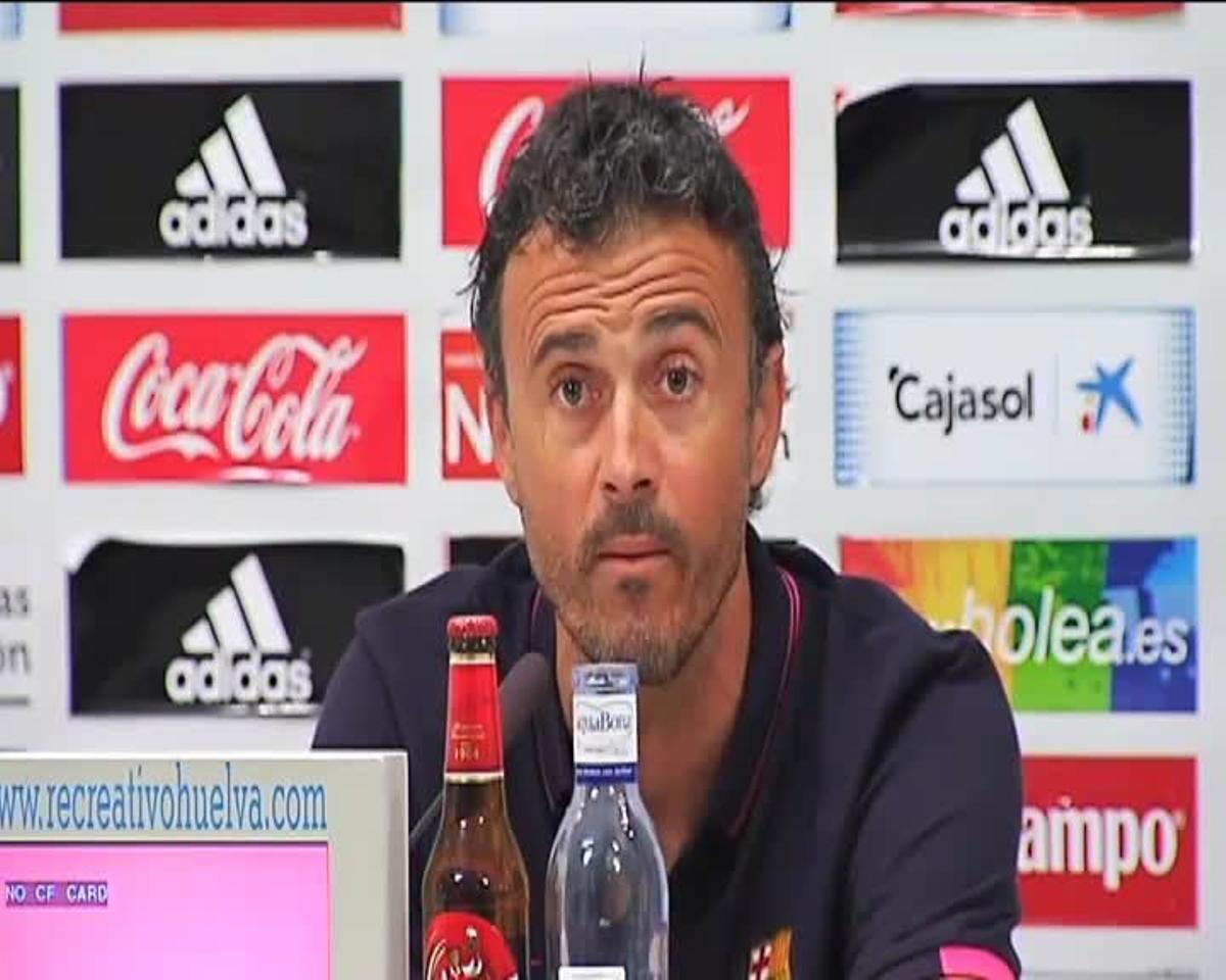 Luis Enrique, durante la rueda de prensa tras el partido.