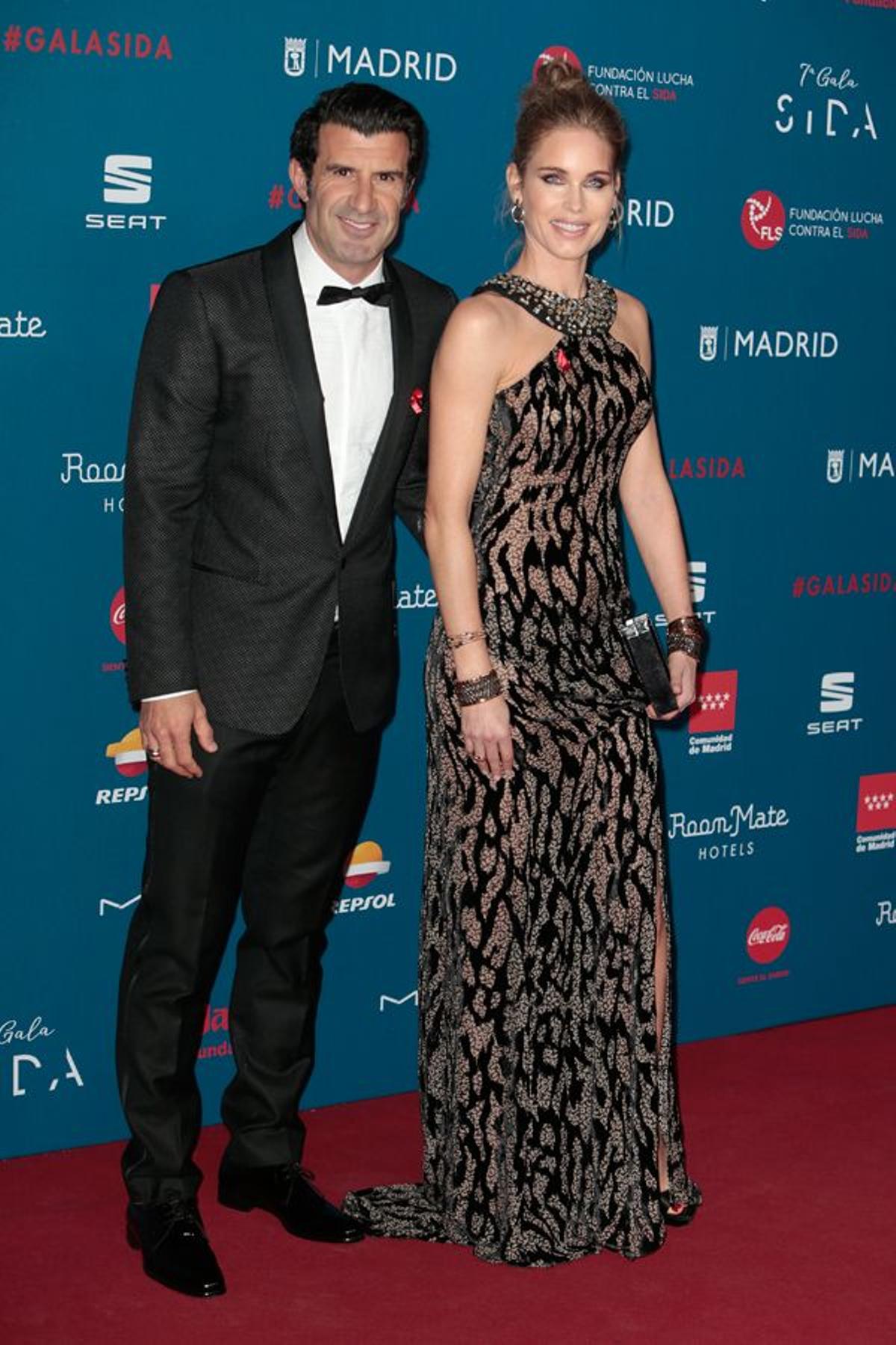 Gala contra el Sida: Luis Figo y Helen Swedin