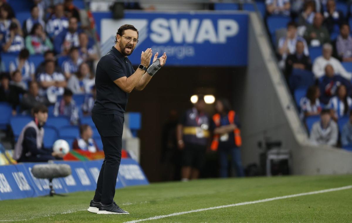 José Bordalás, durante el partido Real Sociedad-Getafe. | JUAN HERRERO / EFE