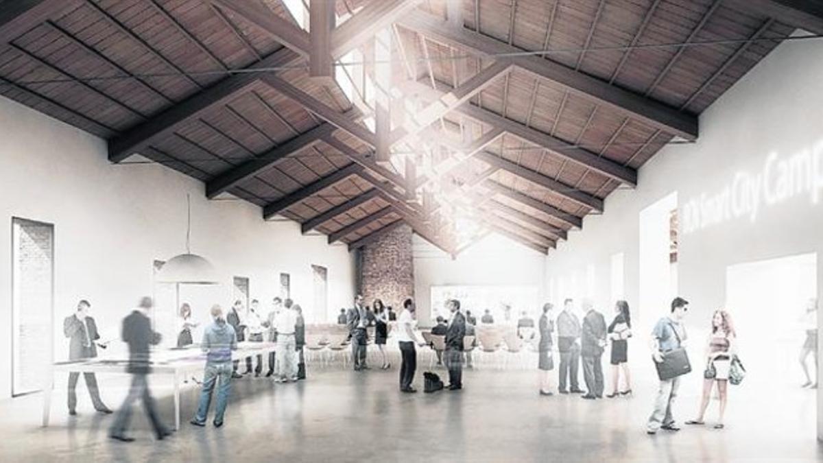Imagen virtual de cómo se espera que sea el interior del centro tecnológico situado en Pere IV.