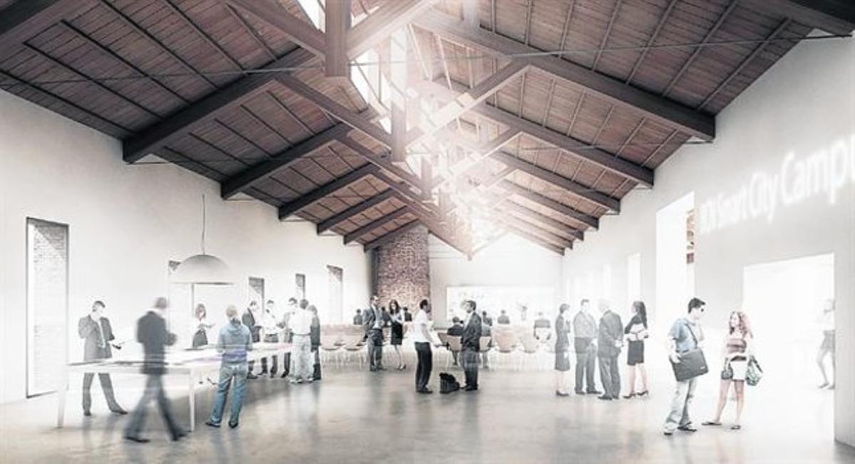 Imagen virtual de cómo se espera que sea el interior del centro tecnológico situado en Pere IV.