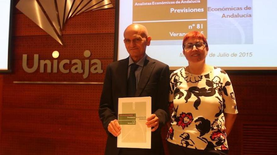 Presentación del informe económico en la sede de Unicaja Banco.