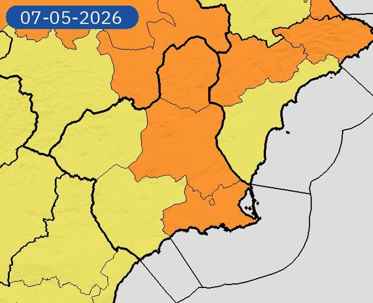 Mapa de avisos para este jueves