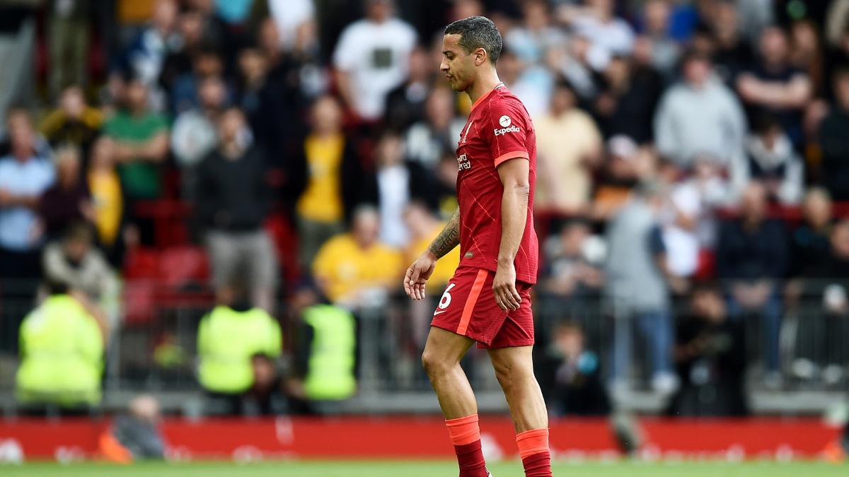 Thiago Alcántara durante un pàrtido del Liverpool en la temporada 2022/23