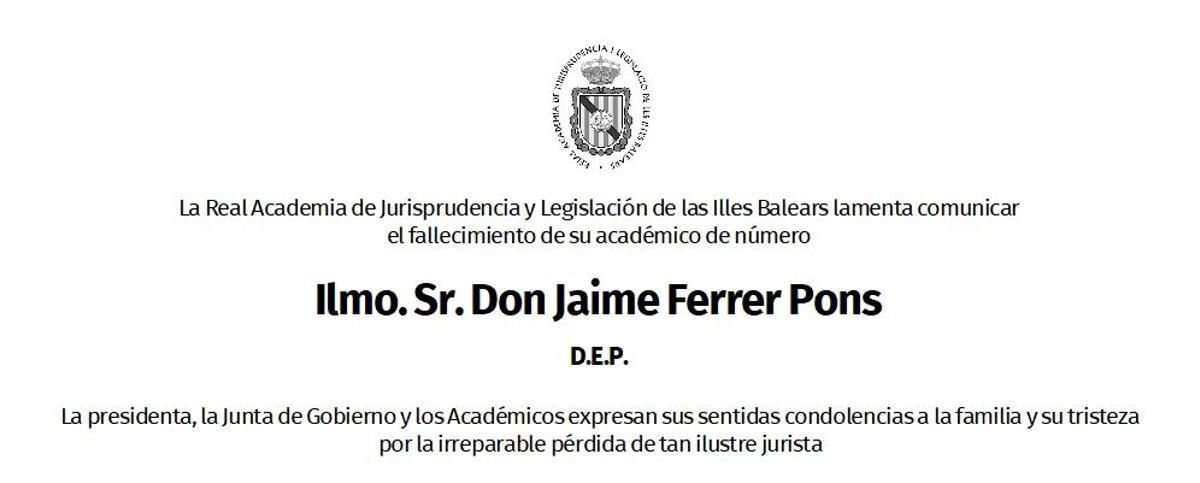 Ilmo. Sr. Don Jaime Ferrer Pons