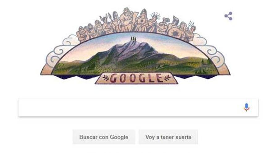 La primera subida al monte Olimpo, &#039;doodle&#039; de Google.