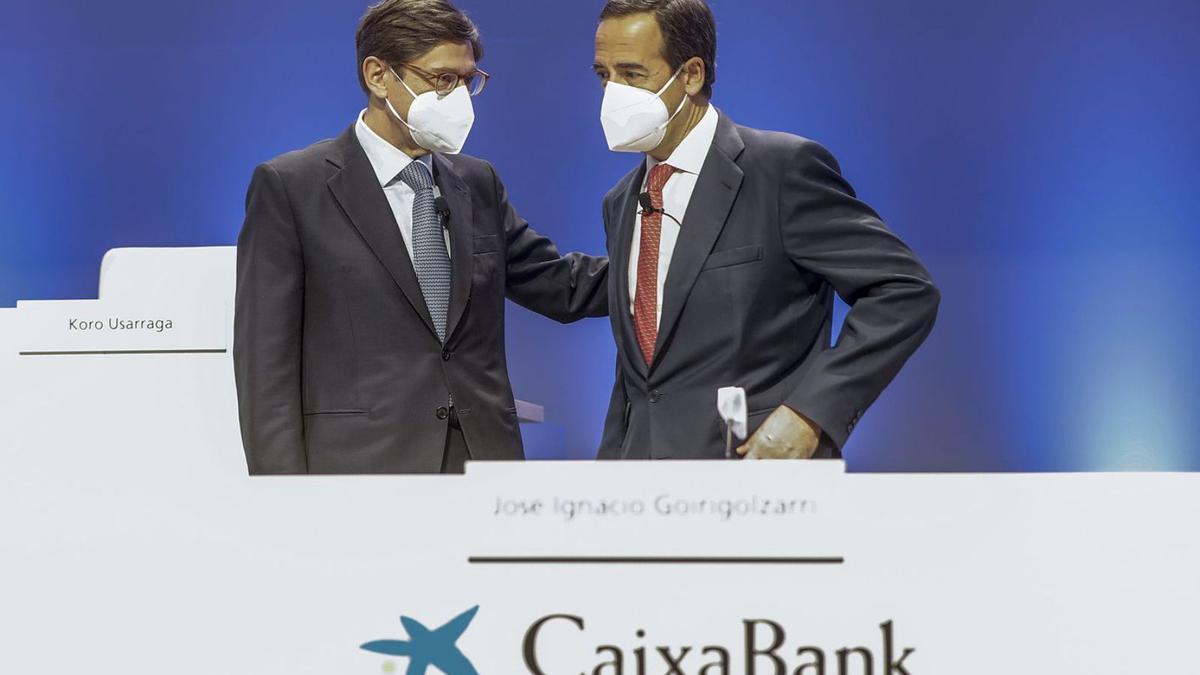 El president de Caixabank, José Ignació Gorigolzarri, i el conseller delegat, Gonzalo Gortázar. | DIARI DE GIRONA