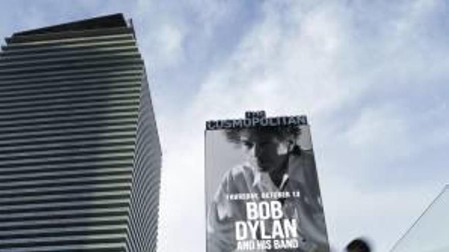Cartel de Bob Dylan en Las Vegas.