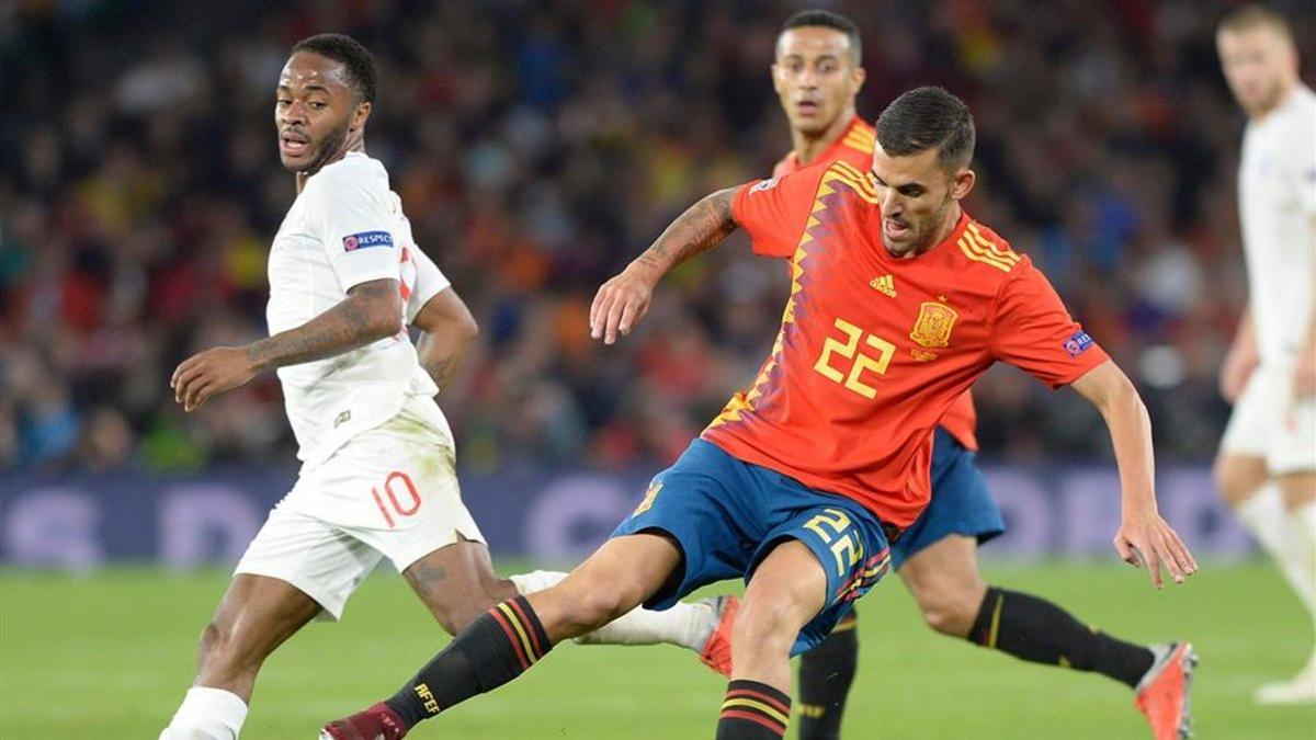 Dani Ceballos, en un partido de la selección española