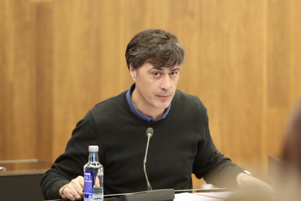 Anxo Álvarez, en un pleno en Lalín.