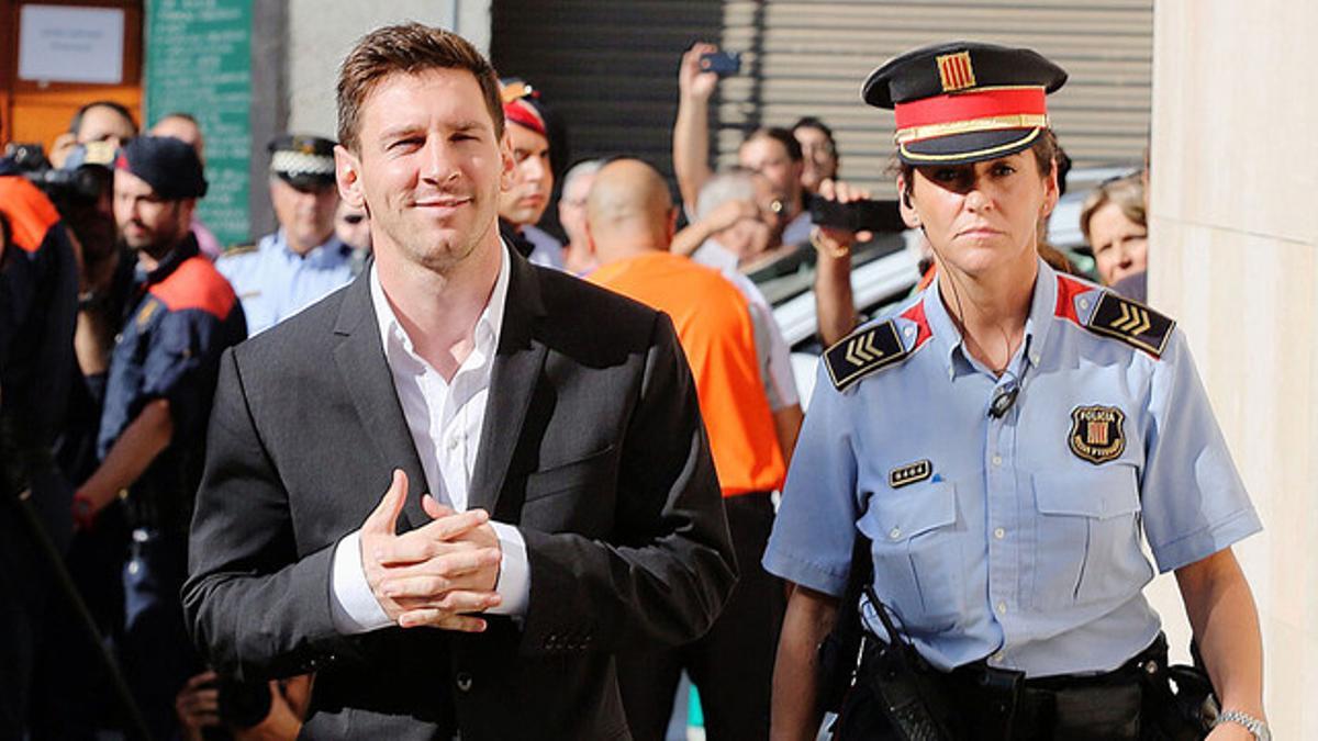 Messi llega al juzgado de Gavà para declarar, en septiembre del 2013