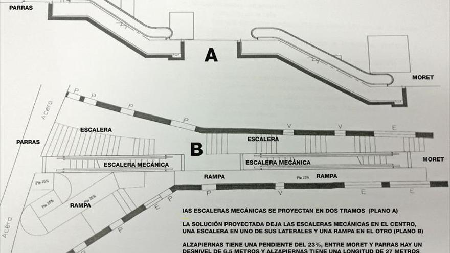 La calle Alzapiernas de Cáceres se queda con las escaleras mecánicas y sin ascensor