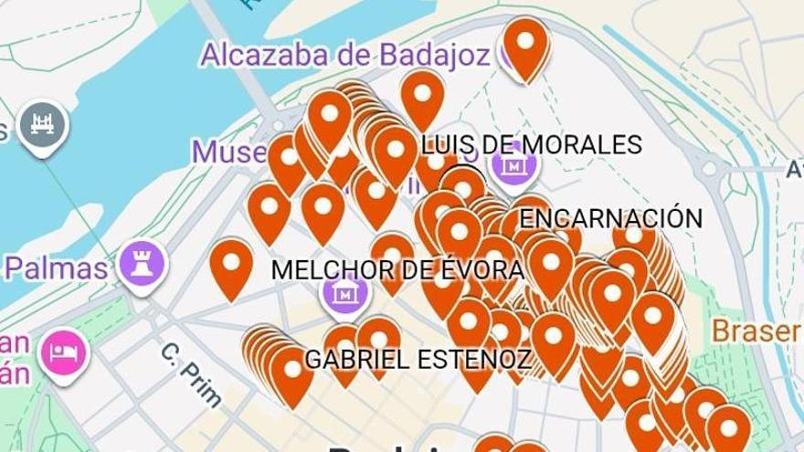 La asociación de vecinos comparte un mapa interactivo para identificar ruinas en el Casco Antiguo de Badajoz