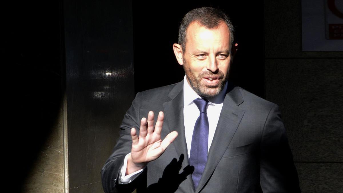 Sandro Rosell, llegando a la Audiencia Nacional, en julio del 2014.